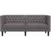 Dvivietė chesterfield sofa, pilkos spalvos, dirbtinė oda