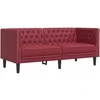 Dvivietė chesterfield sofa, raudonojo vyno sp., dirbtinė oda