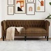 Dvivietė chesterfield sofa, rudos spalvos, audinys