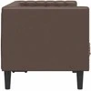 Dvivietė chesterfield sofa, rudos spalvos, dirbtinė oda
