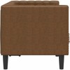 Dvivietė chesterfield sofa, rudos spalvos, dirbtinė versta oda