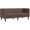 Dvivietė chesterfield sofa, rudos spalvos, dirbtinė oda