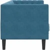 Dvivietė chesterfield sofa su pagalvėlėmis, mėlyna, aksomas