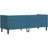 Dvivietė chesterfield sofa su pagalvėlėmis, mėlyna, aksomas