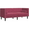 Dvivietė chesterfield sofa su pagalvėlėmis, raudona, aksomas