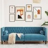 Dvivietė chesterfield sofa su pagalvėlėmis, mėlyna, aksomas
