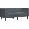 Dvivietė chesterfield sofa su pagalvėlėmis, pilka, aksomas