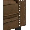Dvivietė chesterfield sofa su pagalvėlėmis, ruda, dirbtinė oda