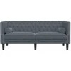 Dvivietė chesterfield sofa su pagalvėlėmis, pilka, aksomas