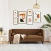 Dvivietė chesterfield sofa su pagalvėlėmis, ruda, dirbtinė oda