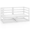 Dvivietė sodo sofa, baltos spalvos, pušies medienos masyvas