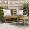 Dvivietė sodo sofa, impregnuota pušies mediena