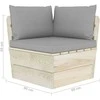 Lauko baldų komplektas Dvivietė sodo sofa iš palečių su pagalvėlėmis, eglės mediena