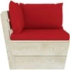 Lauko baldų komplektas Dvivietė sodo sofa iš palečių su pagalvėlėmis, eglės mediena