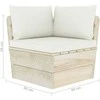 Lauko baldų komplektas Dvivietė sodo sofa iš palečių su pagalvėlėmis, eglės mediena
