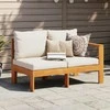Dvivietė sodo sofa su 1 porankiu, akacijos medienos masyvas