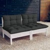 Dvivietė sodo sofa su antracito pagalvėlėmis, pušies masyvas