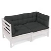 Dvivietė sodo sofa su antracito pagalvėlėmis, pušies masyvas