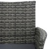 Dvivietė sodo sofa su arbatiniu staliuku, antracito, ratanas