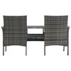 Dvivietė sodo sofa su arbatiniu staliuku, antracito, ratanas