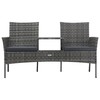 Dvivietė sodo sofa su arbatiniu staliuku, antracito, ratanas