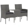Lauko baldų komplektas Dvivietė sodo sofa su arbatos staliuku, antracito, poliratanas
