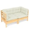 Dvivietė sodo sofa su kreminėmis pagalvėlėmis, pušies masyvas
