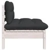 Dvivietė sodo sofa su pagalvėlėmis, balta, pušies masyvas