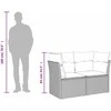 Dvivietė sodo sofa su pagalvėlėmis, juodos spalvos, poliratanas