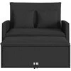 Dvivietė sodo sofa su pagalvėlėmis, juodos spalvos, poliratanas