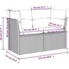 Dvivietė sodo sofa su pagalvėlėmis, juodos spalvos, poliratanas