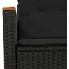 Dvivietė sodo sofa su pagalvėlėmis, juodos spalvos, poliratanas