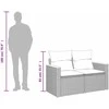 Dvivietė sodo sofa su pagalvėlėmis, juodos spalvos, poliratanas