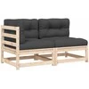 Dvivietė sodo sofa su pagalvėlėmis, pušies medienos masyvas