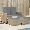 Dvivietė sodo sofa su pagalvėlėmis, smėlio spalvos, poliratanas