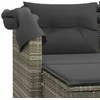 Dvivietė sodo sofa su skliautu/taburetėmis, pilka, poliratanas
