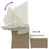 Dvivietė sodo sofa su skliautu/taburetėmis, smėlio, poliratanas