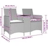 Dvivietė sodo sofa su staliuku ir pagalvėlėmis, smėlio spalvos