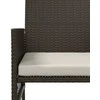 Dvivietė sodo sofa su staliuku/taburetėmis, ruda, poliratanas