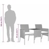 Dvivietė sodo sofa su staliuku/taburetėmis, ruda, poliratanas