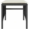Dvivietė sodo sofa su staliuku/taburetėmis, juoda, poliratanas