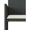 Dvivietė sodo sofa su staliuku/taburetėmis, juoda, poliratanas