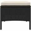 Dvivietė sodo sofa su staliuku/taburetėmis, juoda, poliratanas
