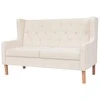Dvivietė sofa, audinys, krėminė balta spalva