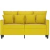 Dvivietė sofa, geltonos spalvos, 120cm, aksomas