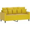 Dvivietė sofa, geltonos spalvos, 140cm, aksomas