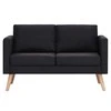Dvivietė sofa, juoda, audinys