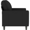 Dvivietė sofa, juodos spalvos, 120cm, aksomas