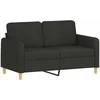 Dvivietė sofa, juodos spalvos, 120cm, audinys