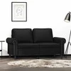 Dvivietė sofa, juodos spalvos, 120cm, dirbtinė oda